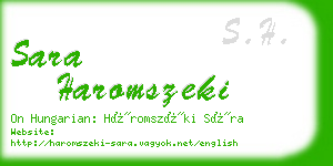 sara haromszeki business card